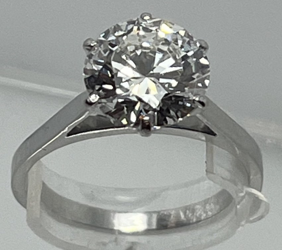 3 ct solitär Platin Ring Vintage
