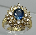 Bild: Ceylon Saphir Gold Ring 18 KT Brillanten